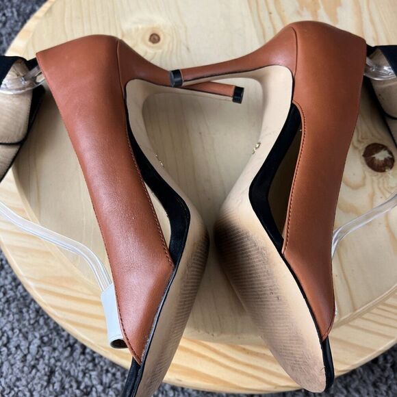 Ann Taylor Rian Pumps Womens 8.5 Genuine Leather Ankle Wrap Stiletto Heels - Picture 7 of 10